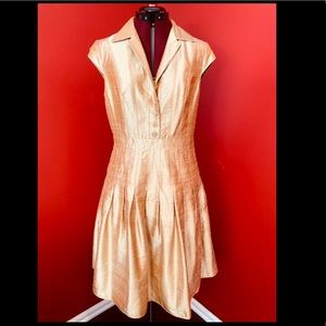 Kay Unger gold silk dress
